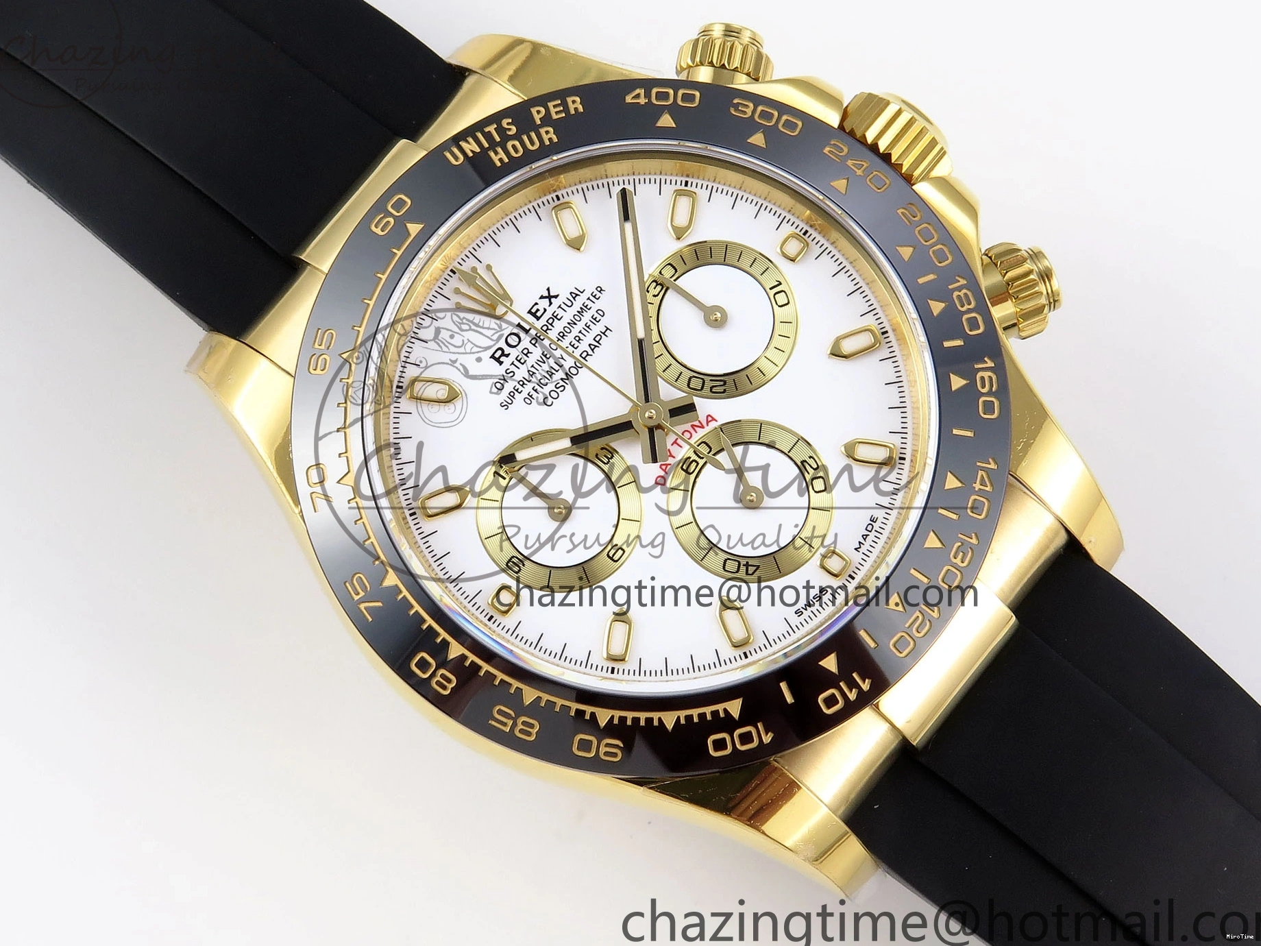 MiroTime 0117 Minimalist DAYTONA 116518 APSF 1:1 BEST EDITION WHITE DIAL ON OYSTERFLEX RUBBER STRAP SH 1781